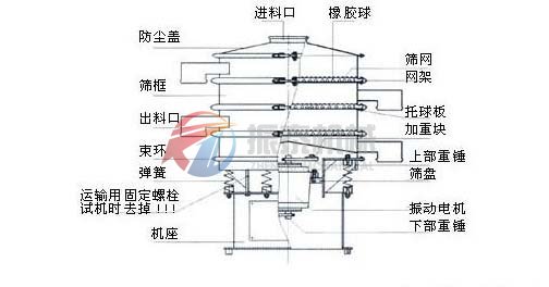 葡萄糖粉旋振篩內部圖